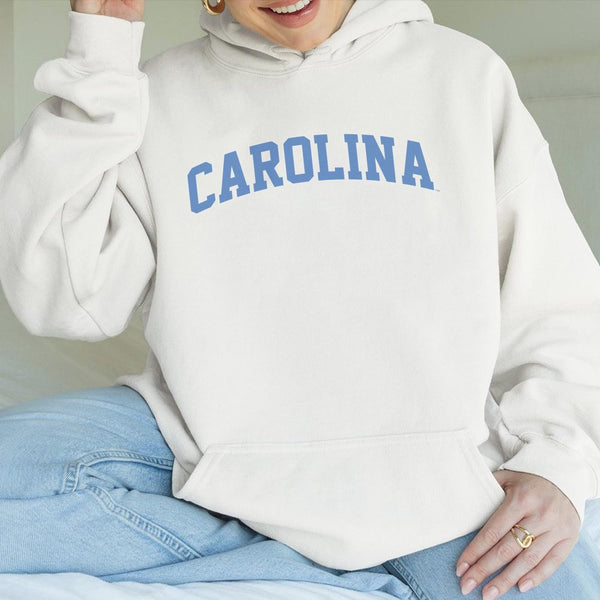 Carolina Arch Logo Hoodie | Collegiate Style Graphic Sweatshirt | Cotton-Polyester Premium Blend | Unisex Gift for College St