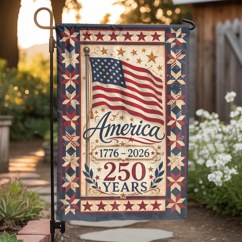 USA 250th Anniversary Garden Flag | Patriotic 1776-2026 America Decor | Weather-Resistant Polyester | Semiquincentennial Cele
